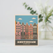 ヴィンテージトラベルアムステルダムオランダカナルハウス ポストカード (スタンド正面)