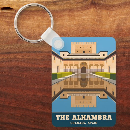 ヴィンテージトラベルアルハンブラグラナダスペインレトロ名勝 キーホルダー (正面)