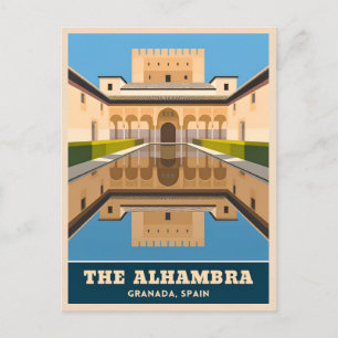 ヴィンテージトラベルアルハンブラグラナダスペインレトロ名勝 ポストカード