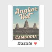 ヴィンテージトラベルアンコールワットカンボジアレトロ名勝 シール (シート)