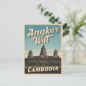 ヴィンテージトラベルアンコールワットカンボジアレトロ名勝 ポストカード (スタンド正面)