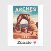 ヴィンテージトラベルアーチズナショナルパークユタレトロ シール (シート)