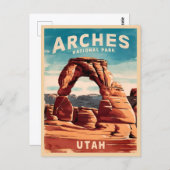 ヴィンテージトラベルアーチズナショナルパークユタレトロ ポストカード (正面/裏面)