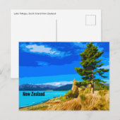 ヴィンテージトラベルアートニュージーランドポストカード ポストカード (正面/裏面)