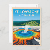 ヴィンテージトラベルイエローストーン国立公園景観 ポストカード (正面/裏面)