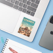 ヴィンテージトラベルイスタンブールトルコレトロ風光明媚 シール (ノートパソコンとiPhone)