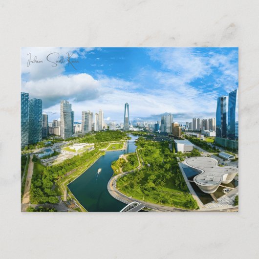 ヴィンテージトラベルインチョンサウスコリアシティレトロ ポストカード (正面)