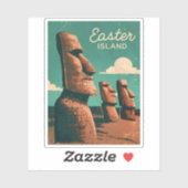 ヴィンテージトラベルイースターアイランドモアイ像レトロ シール (シート)