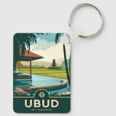 ヴィンテージトラベルウブドバリインドネシアレトロ風光明媚 キーホルダー (裏面)