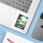 ヴィンテージトラベルウブドバリインドネシアレトロ風光明媚 シール (ノートパソコンとiPhone)
