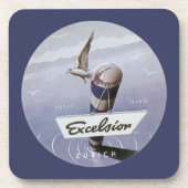 ヴィンテージトラベルエクセルシオールホテルチューリッヒスイス コースター (正面)