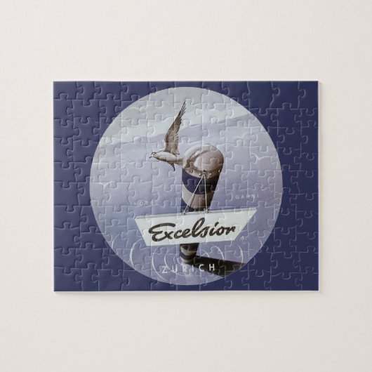 ヴィンテージトラベルエクセルシオールホテルチューリッヒスイス ジグソーパズル (横)