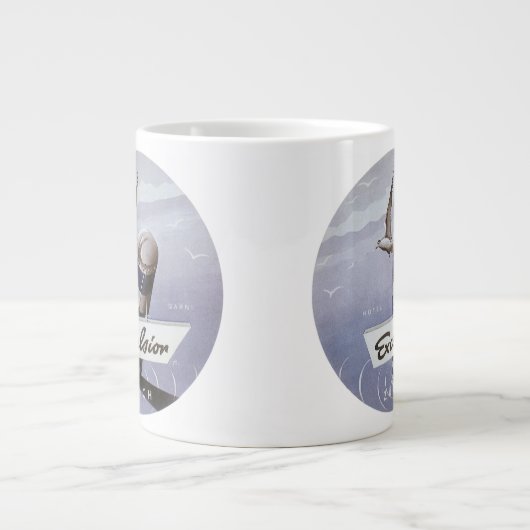 ヴィンテージトラベルエクセルシオールホテルチューリッヒスイス ジャンボコーヒーマグカップ (正面)