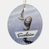 ヴィンテージトラベルエクセルシオールホテルチューリッヒスイス セラミックオーナメント (左)