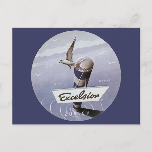 ヴィンテージトラベルエクセルシオールホテルチューリッヒスイス ポストカード (正面)