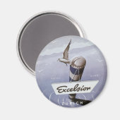 ヴィンテージトラベルエクセルシオールホテルチューリッヒスイス マグネット (正面/裏面)