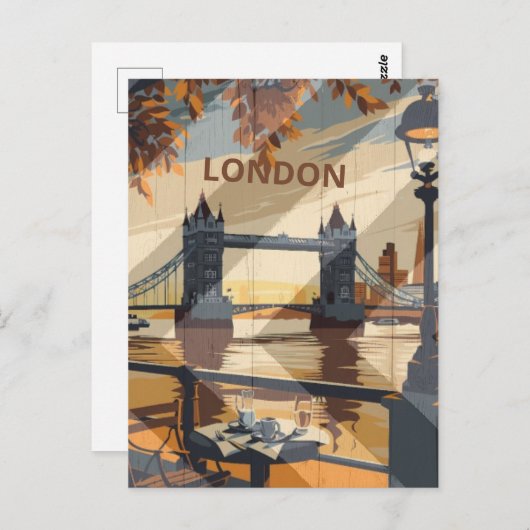 ヴィンテージトラベルエステティックロンドンポストカード ポストカード (正面/裏面)