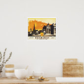 ヴィンテージトラベルエディンバラスコットランド ポスター (キッチン)