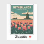 ヴィンテージトラベルオランダTullipsレトログラフィック シール (シート)
