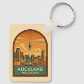 ヴィンテージトラベルオークランドニュージーランドシティレトロ キーホルダー (裏面)