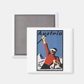 ヴィンテージトラベルオーストリアスキースポーツ マグネット (正面/裏面)