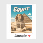 ヴィンテージトラベルカイロエジプトピラミッドレトログラフィック シール (シート)