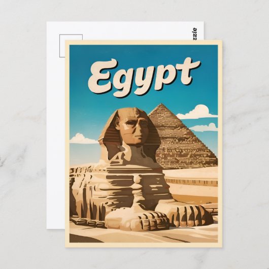 ヴィンテージトラベルカイロエジプトピラミッドレトログラフィック ポストカード (正面/裏面)
