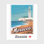 ヴィンテージトラベルカサブランカモロッコレトロ風光明媚 シール (シート)