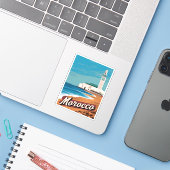ヴィンテージトラベルカサブランカモロッコレトロ風光明媚 シール (ノートパソコンとiPhone)