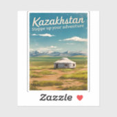 ヴィンテージトラベルカザフスタンステップレトロ風光明媚 シール (シート)