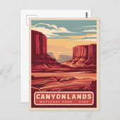 ヴィンテージトラベルカニョンランズナショナルパークランドスケープ ポストカード (正面/裏面)
