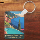ヴィンテージトラベルカプリイタリアシーサイドレトロ風光明媚 キーホルダー (裏面)