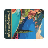 ヴィンテージトラベルカプリイタリアシーサイドレトロ風光明媚 マグネット (横)