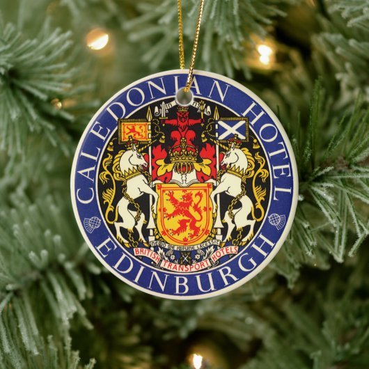 ヴィンテージトラベルカレドニアホテルエディンバラスコットランド セラミックオーナメント