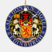 ヴィンテージトラベルカレドニアホテルエディンバラスコットランド セラミックオーナメント (裏面)