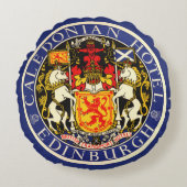 ヴィンテージトラベルカレドニアホテルエディンバラスコットランド ラウンドクッション (正面)