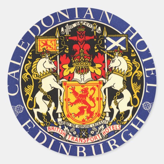 ヴィンテージトラベルカレドニアホテルエディンバラスコットランド ラウンドシール (正面)