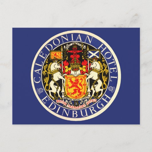 ヴィンテージトラベルカレドニアンホテルエディンバラスコットランド ポストカード (正面)
