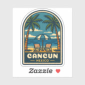 ヴィンテージトラベルカンクンメキシコビーチシーサイドレトロ シール (シート)