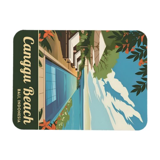 ヴィンテージトラベルカングバリインドネシアレトロ名勝 マグネット (横)