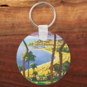 ヴィンテージトラベルカンヌビーチシーン キーホルダー (正面)