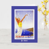 ヴィンテージトラベルカードサンタマルゲリータイタリア カード (黄色い花)