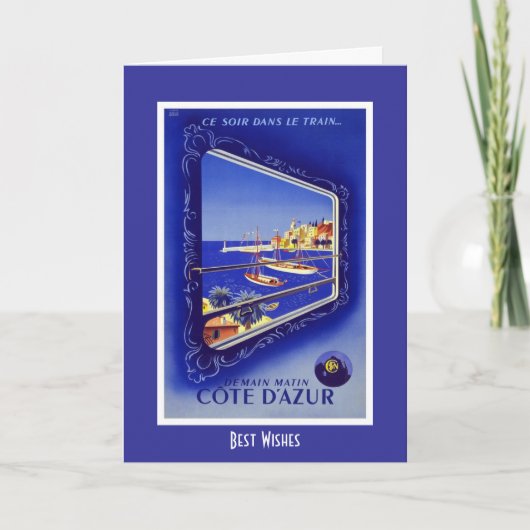 ヴィンテージトラベルカードトレインフランスコートダジュール カード (正面)