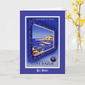 ヴィンテージトラベルカードトレインフランスコートダジュール カード (黄色い花)