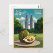 ヴィンテージトラベルクアラルンプールマレーシアのドリアン・ユーモア ポストカード (正面/裏面)