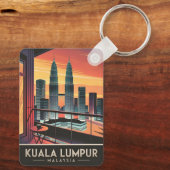 ヴィンテージトラベルクアラルンプールマレーシアサンセットレトロ キーホルダー (裏面)