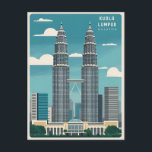 ヴィンテージトラベルクアラルンプールマレーシアレトログラフィック ポストカード<br><div class="desc">このヴィンテージの旅行鮮やかデザインで首都クアラルンプールに入るインスパイアこと。このデザインは、クラシックのダイナミックなエネルギー、文化の多様性、象徴的なランドマークを反映して、クアラルンプールの永遠の魅力の本質を捉え、街の旅行ポスターを思わせるレトロな美的な雰囲気を醸し出している。</div>