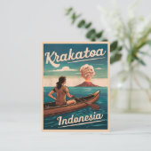 ヴィンテージトラベルクラカトアインドネシアレトロ名勝 ポストカード (スタンド正面)
