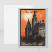 ヴィンテージトラベルクラクフポーランド鉄道 ポストカード (正面/裏面)