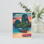 ヴィンテージトラベルクラビタイランドサンセットビーチ ポストカード (スタンド正面)